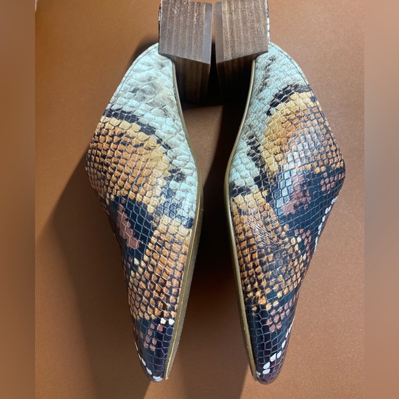 Madewell The  Alicia mule in snake embossed leather size 8 - Picture 3 of 11